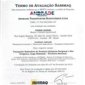 Termo de Avaliação SASSMAQ